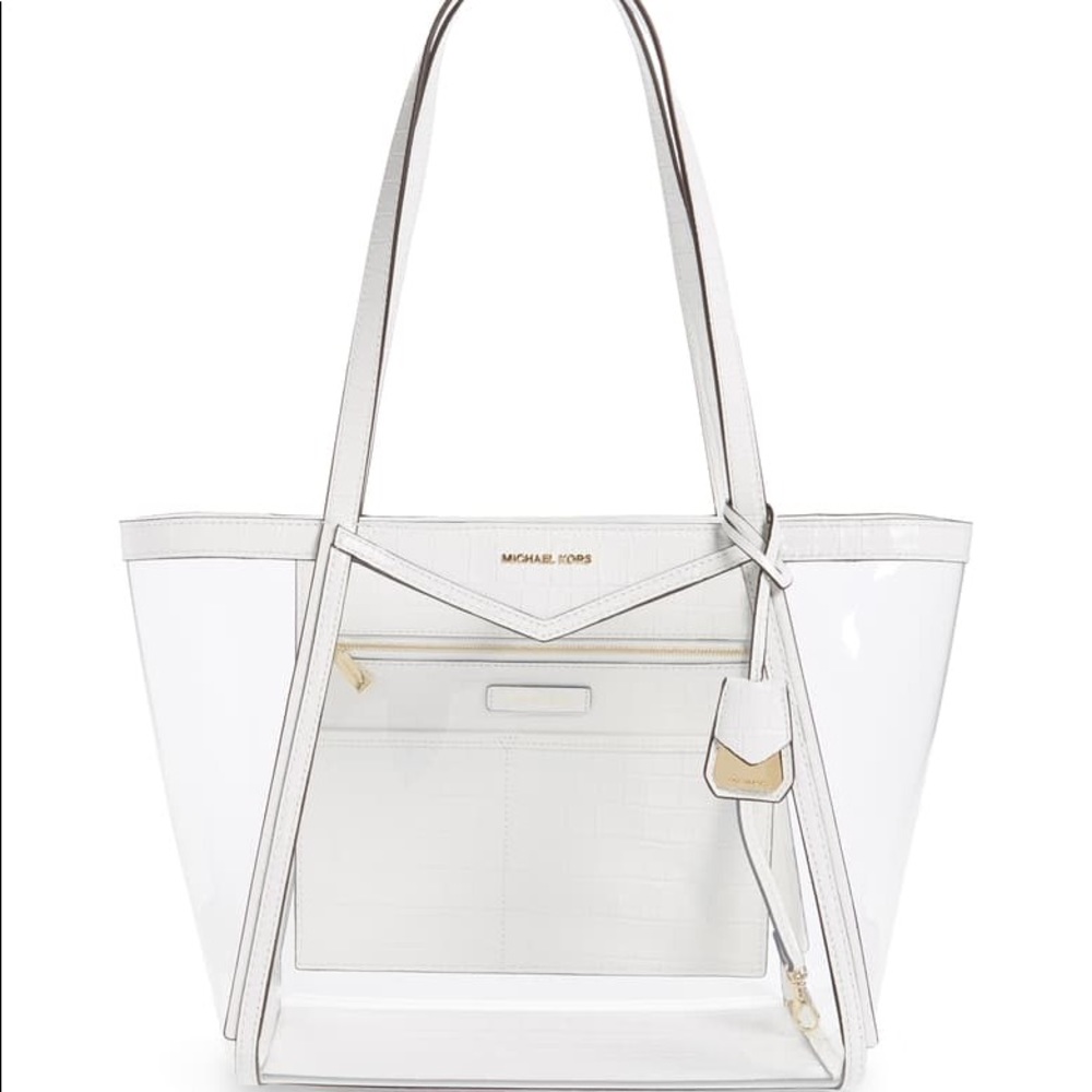 ❤️MICHAEL Michael Kors Whitney Clear Inset Tote